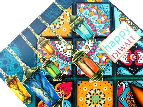 Sparkling Handmade Quilled Diwali Greeting Card D15 image