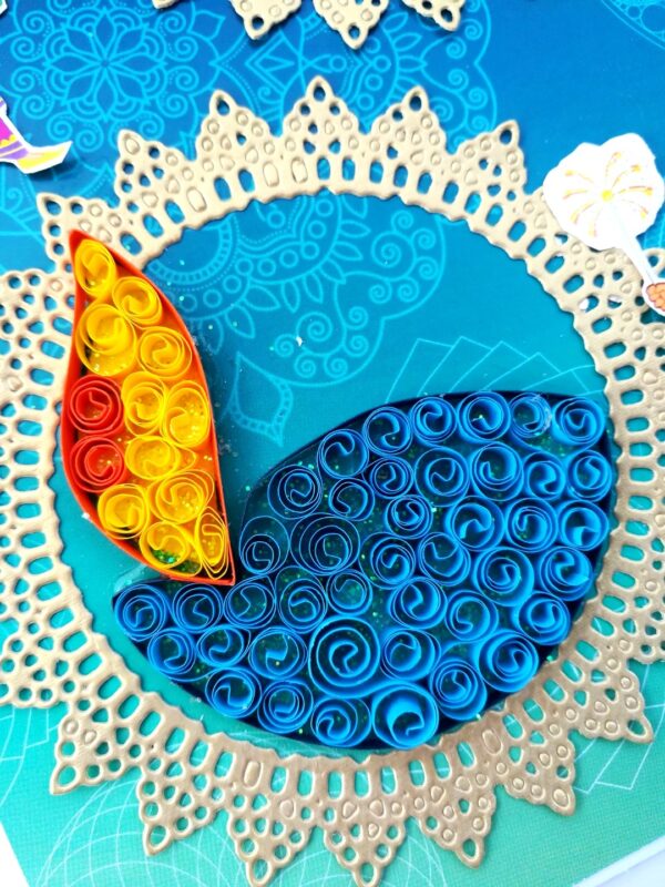 Sparkling Handmade Quilled Diwali Greeting Card D16 image