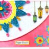 Sparkling Handmade Quilled Diwali Greeting Card D19 image