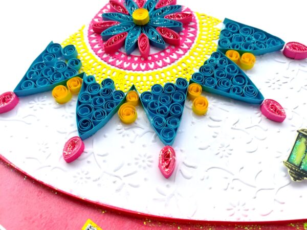 Sparkling Handmade Quilled Diwali Greeting Card D19 image