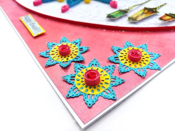 Sparkling Handmade Quilled Diwali Greeting Card D19 image