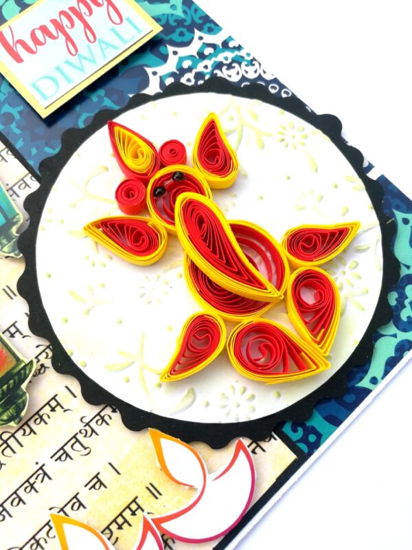 Sparkling Handmade Quilled Diwali Greeting Card D20 image