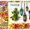 Sparkling Handmade Quilled Diwali Greeting Card D22 image