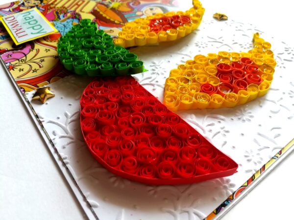 Sparkling Handmade Quilled Diwali Greeting Card D21 image