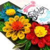 Sparkling Multicolored Quilled Flowers Birthday Card image Sparkling Multicolored Quilled Flowers Birthday Card image