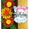 Sparkling Orange & Yellow Quilled Flowers Birthday Card image Sparkling Orange & Yellow Quilled Flowers Birthday Card image