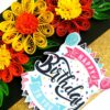 Sparkling Orange & Yellow Quilled Flowers Birthday Card image Sparkling Orange & Yellow Quilled Flowers Birthday Card image
