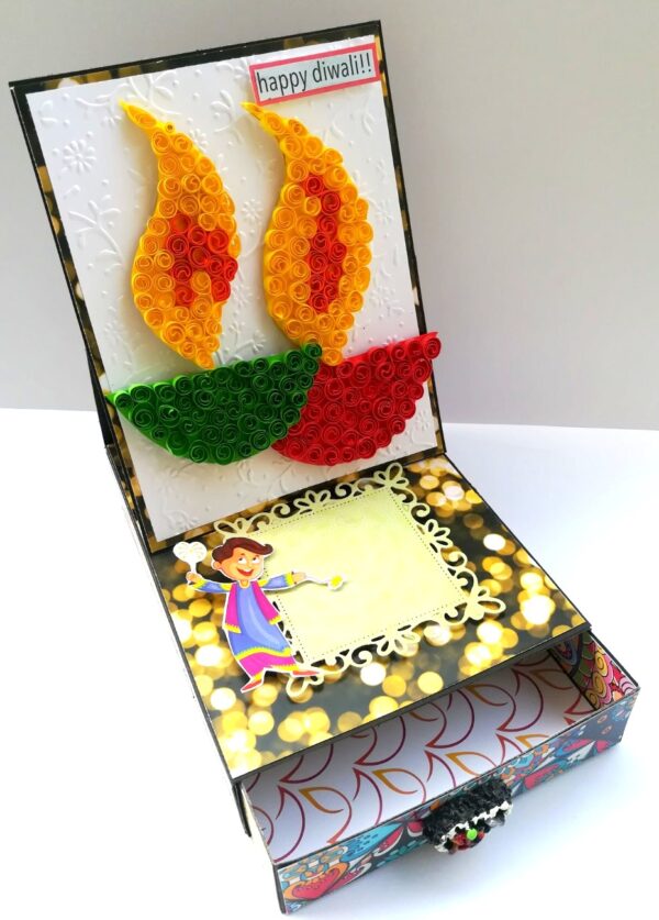 Card With Drawer Diwali Gift Greeting Card D28 image