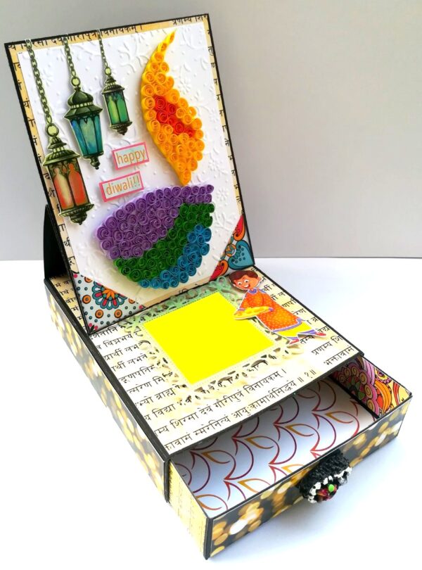 Card With Drawer Diwali Gift Greeting Card D29 image