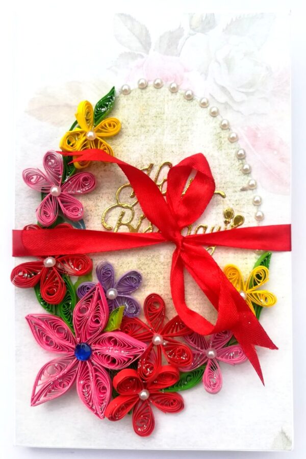 Quilled Birthday 3 Fold Mini Scrapbook Card image