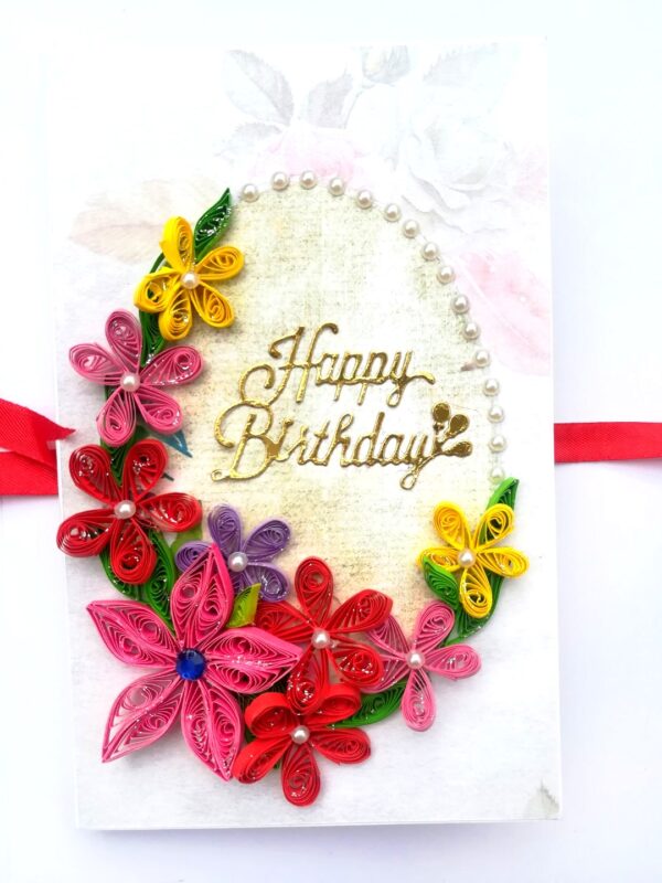 Quilled Birthday 3 Fold Mini Scrapbook Card image