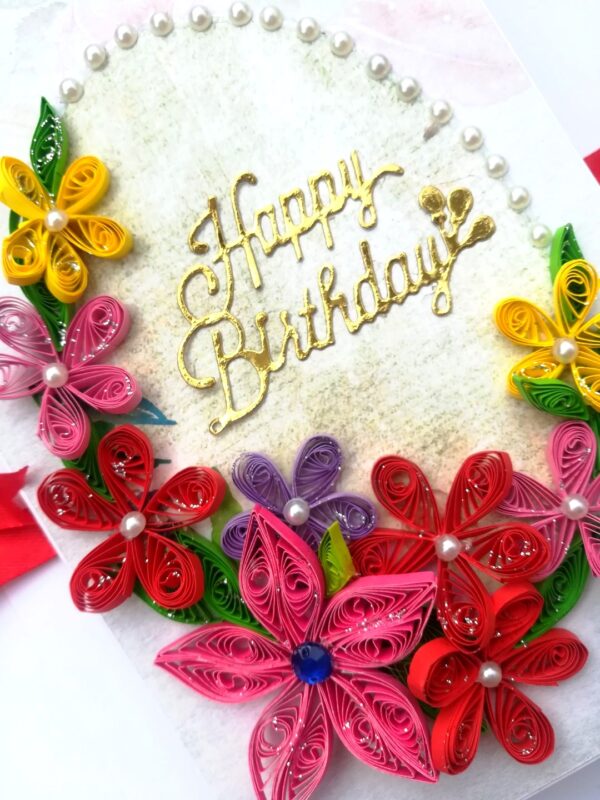Quilled Birthday 3 Fold Mini Scrapbook Card image
