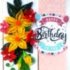 Yellow & Red Quilled Birthday Card image