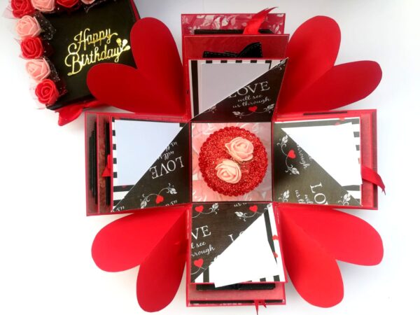 Red & Black Love and Birthday Explosion Box image