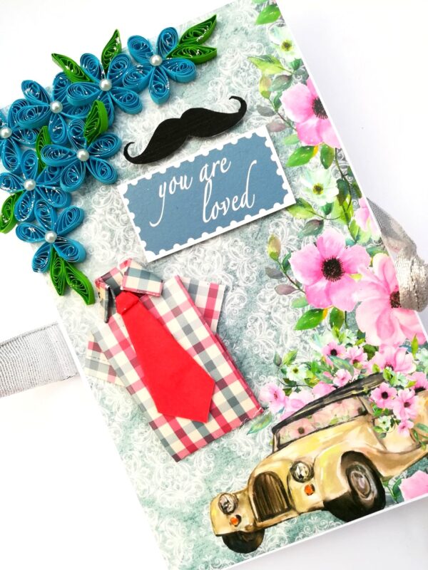 Love and Birthday Male themed 3 fold Mini Scrapbook image Love and Birthday Male themed 3 fold Mini Scrapbook image