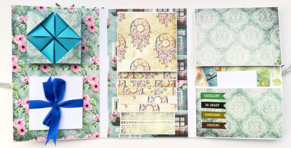 Love and Birthday Male themed 3 fold Mini Scrapbook image Love and Birthday Male themed 3 fold Mini Scrapbook image