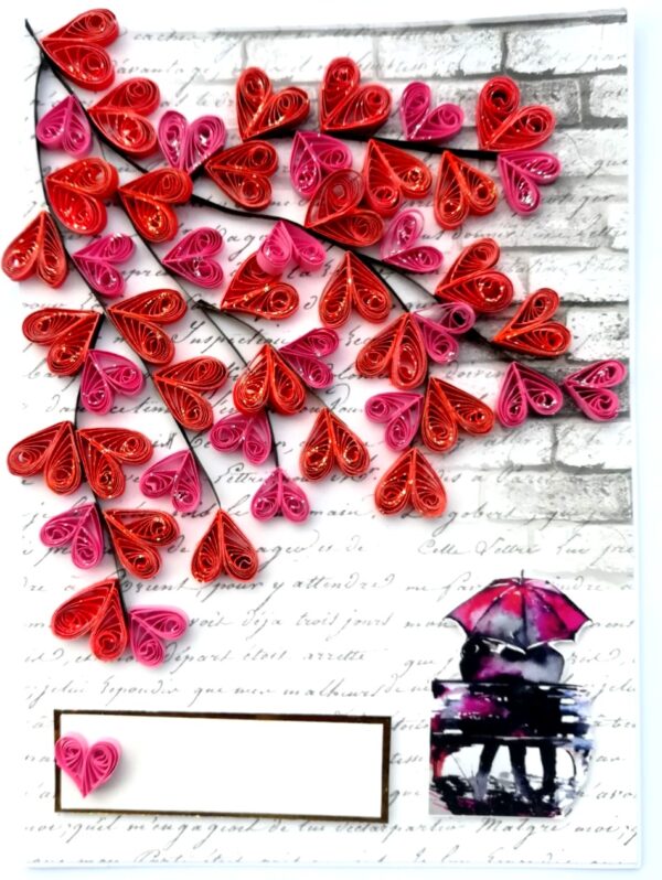 Love Tree Quilled Hearts Greeting Card 2 image Love Tree Quilled Hearts Greeting Card 2 image