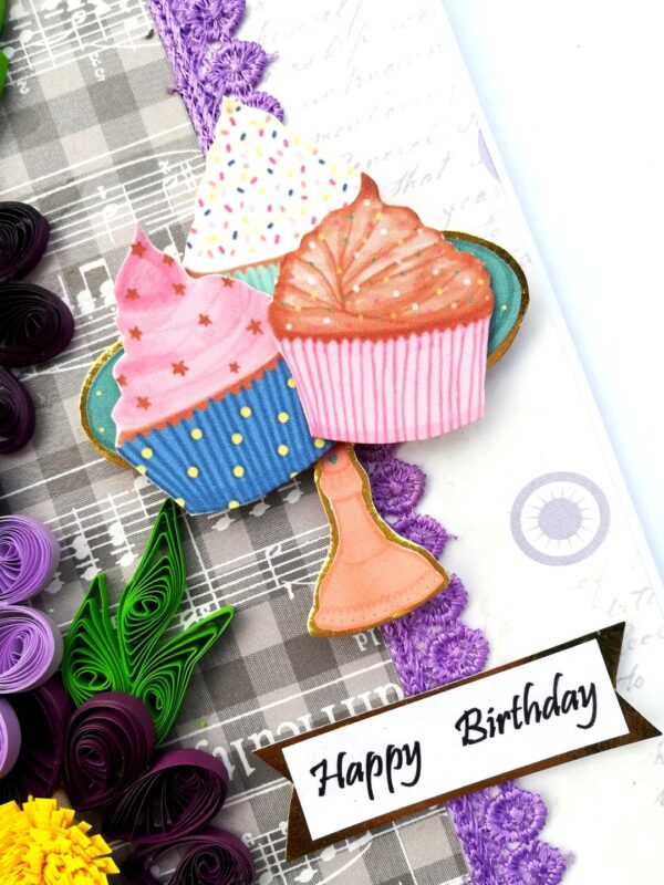Purple Hues Quilled Flowers Birthday Card image Purple Hues Quilled Flowers Birthday Card image
