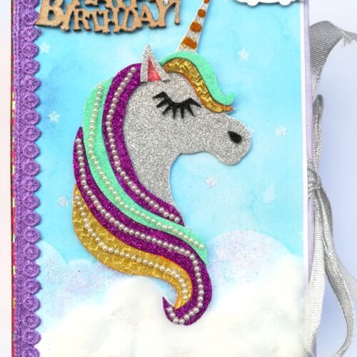 Sparkling Unicorn Birthday Scrapbook image
