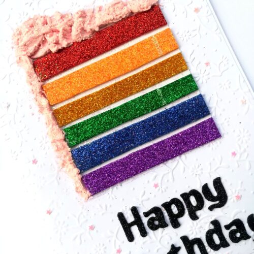 Sparkling Rainbow Cake Birthday Greeting card image
