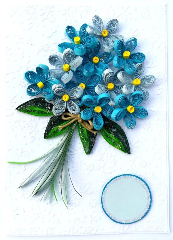 Blue Quilled Bouquet Greeting Card image