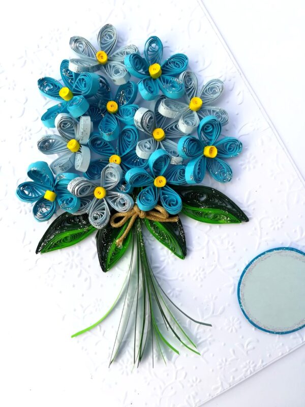 Blue Quilled Bouquet Greeting Card image