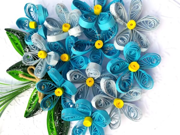 Blue Quilled Bouquet Greeting Card image