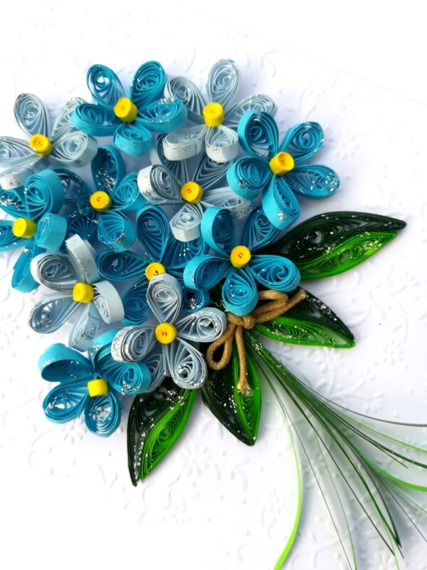 Blue Quilled Bouquet Greeting Card image