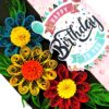 Sparkling Multicolored Quilled Flowers Birthday Card image Sparkling Multicolored Quilled Flowers Birthday Card image