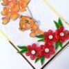 Balloon and Red Quilled Flowers Birthday Card image