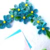 Quilled Blue Corner Flowers Greeting Card image