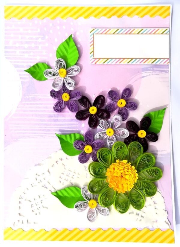 Sparkling Multicolored Quilled Flowers Card image Sparkling Multicolored Quilled Flowers Card image
