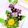 Sparkling Multicolored Quilled Flowers Card image Sparkling Multicolored Quilled Flowers Card image