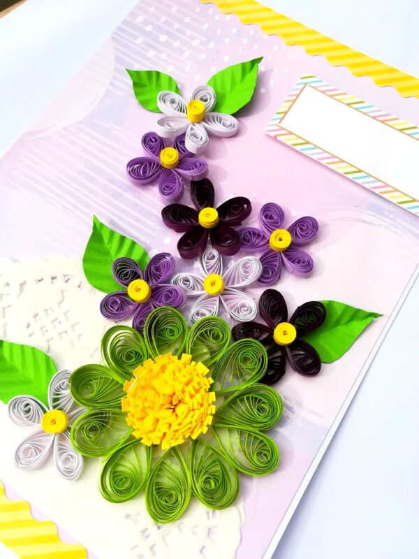 Sparkling Multicolored Quilled Flowers Card image Sparkling Multicolored Quilled Flowers Card image