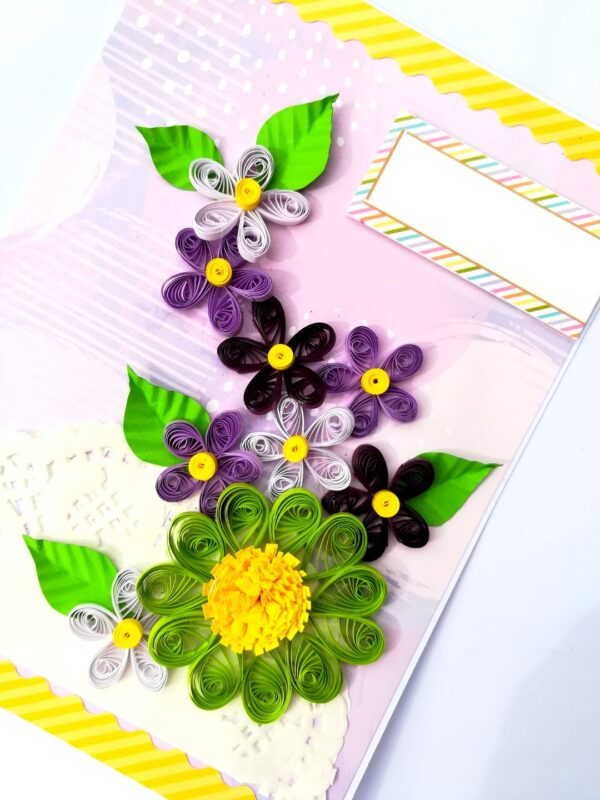 Sparkling Multicolored Quilled Flowers Card image Sparkling Multicolored Quilled Flowers Card image