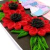 Sparkling Red Quilled Flowers Birthday Card image