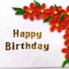 Quilled Orange Flowers Corner Birthday Card image
