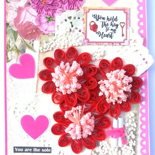 Sparkling Quilled Flowers 2 Fold Love Mini Scrapbook image