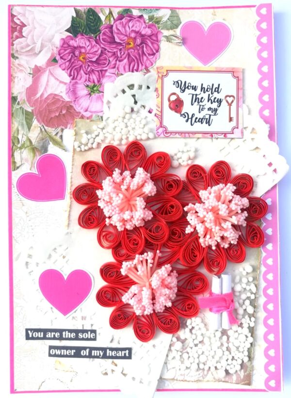 Sparkling Quilled Flowers 2 Fold Love Mini Scrapbook image