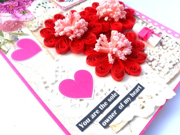 Sparkling Quilled Flowers 2 Fold Love Mini Scrapbook image