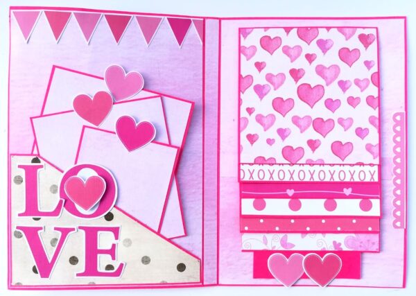 Sparkling Quilled Flowers 2 Fold Love Mini Scrapbook image