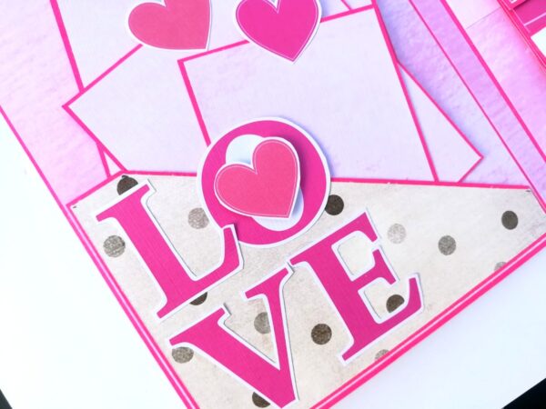 Sparkling Quilled Flowers 2 Fold Love Mini Scrapbook image