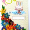 Multicolored Quilled Flowers Birthday Card image