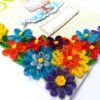Multicolored Quilled Flowers Birthday Card image