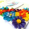 Multicolored Quilled Flowers Birthday Card image