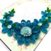 Quilled Blue Flowers Corner Greeting Card image