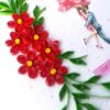 Quilled Red Flowers Love Couple Card image