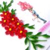 Quilled Red Flowers Love Couple Card image