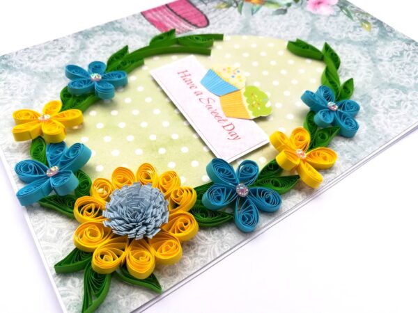 Quilled Yellow & Blue Flowers All Occasion Card image Quilled Yellow & Blue Flowers All Occasion Card image