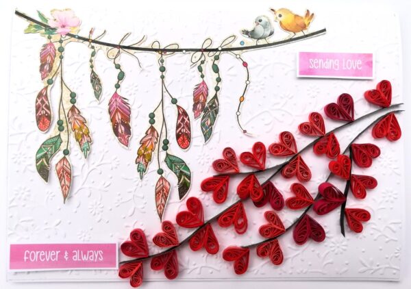 Love and Anniversary Quilled Heart Card image